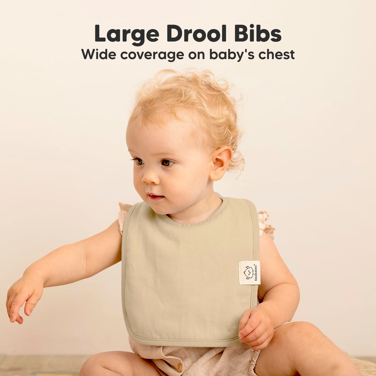 KeaBabies 8-Pack Organic Baby Bibs for Boys, Girls - Super Absorbent Cotton Drool Bibs for Baby Girl & Boy, Teething Toddler, Drooling Newborn, Ultra Soft & Machine Washable (Mauve)