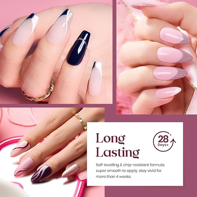 beetles Gel Polish Set 20 Colors Neutral Shimmer Red Nude Brown Gel Nail Polish Kit with Base Coat Matte Glossy Top Coat Soak off Uv Lamp Manicure Set Gift for Women Sophisticated Charm