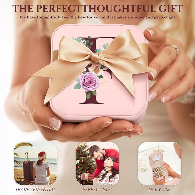 Easter Basket Stuffers for Teens Essentials, Valentines Day Christmas Stocking Stuffers for Women Teen Girl Gifts Trendy Stuff Travel Jewelry Box Case Organizer Personalized Birthday Gifts