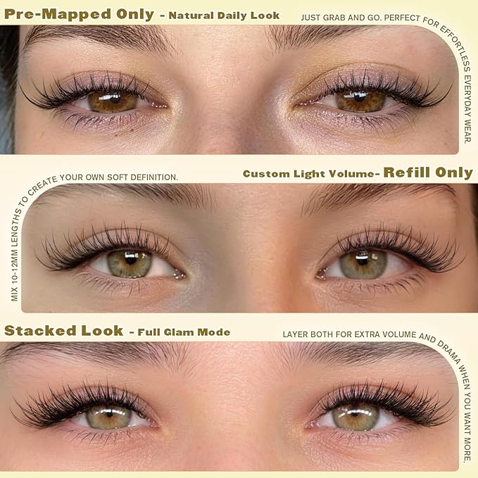 ALICE Wispy Natural Lash Clusters Invisible Band Eyelash Clusters Vegan DIY Eyelash Extensions Reusable Lightweight Lash Extensions for Daily No Makeup