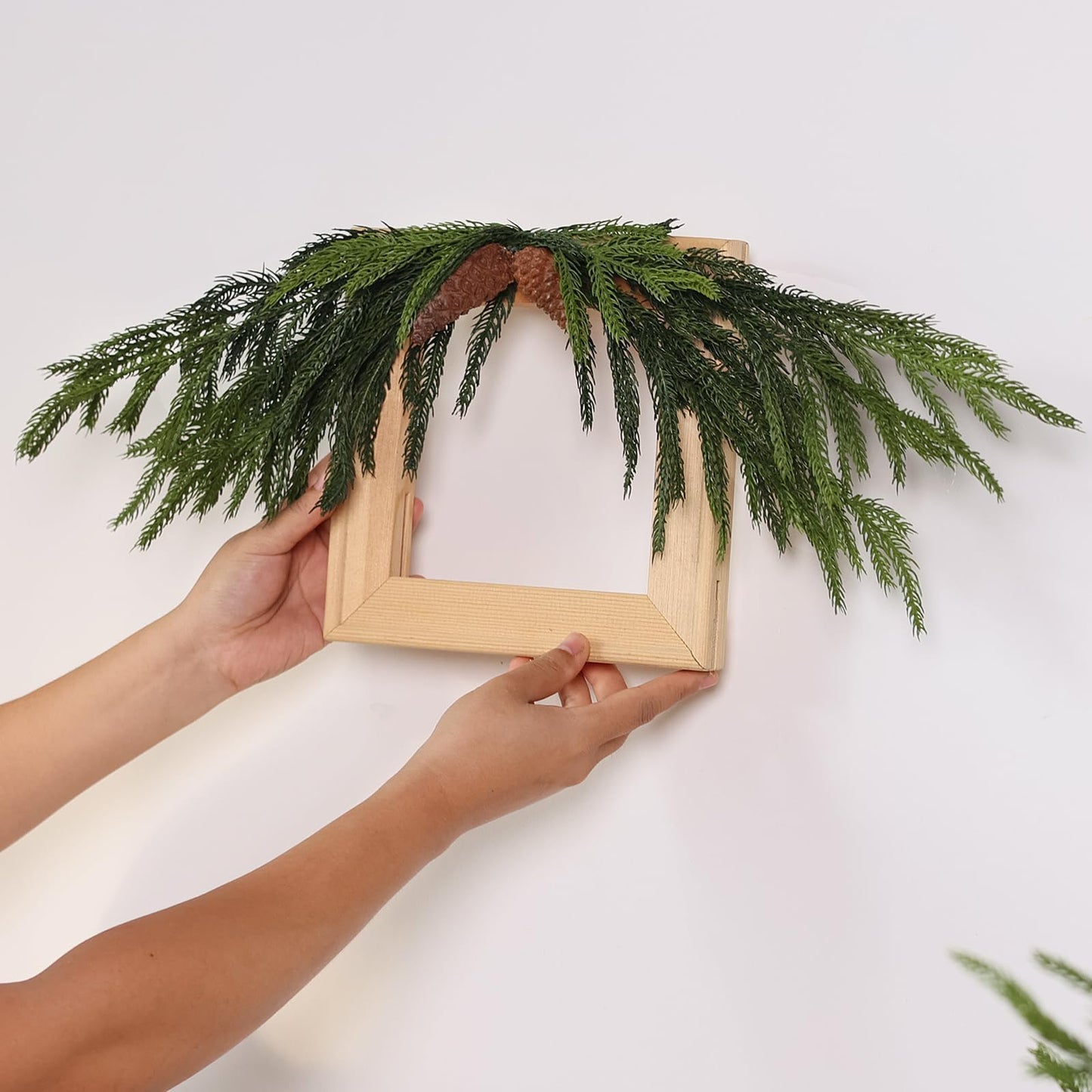 20 Pcs Christmas Norfolk Pine Branches -18" Real Touch Artificial Norfolk Pine Branch Faux Plants Stem Fake Greenery Pine Picks for Vase DIY Crafts Garland Wreath Home Indoor Outdoor Decoration