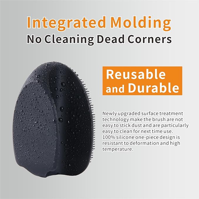 Soft Silicone Body Scrubber with 2pack Silicone Face Scrubber for Shower,Exfoliating Body Scrubber for Sensitive Skin,Silicone Body Brush Face Cleansing Brush for Pore Cleaning,Skin Care