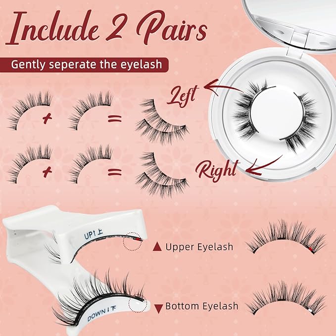 Higu clace Magnetic Eyelashes Magnetic Lashes with Applicator Soft Magnetic Eyelashes Natural Look PestaÃÂ±as MagnÃÂ©ticas No Need Glue Easy to Wear and Remove PestaÃÂ±as MagnÃÂ©ticas Naturales(I04)
