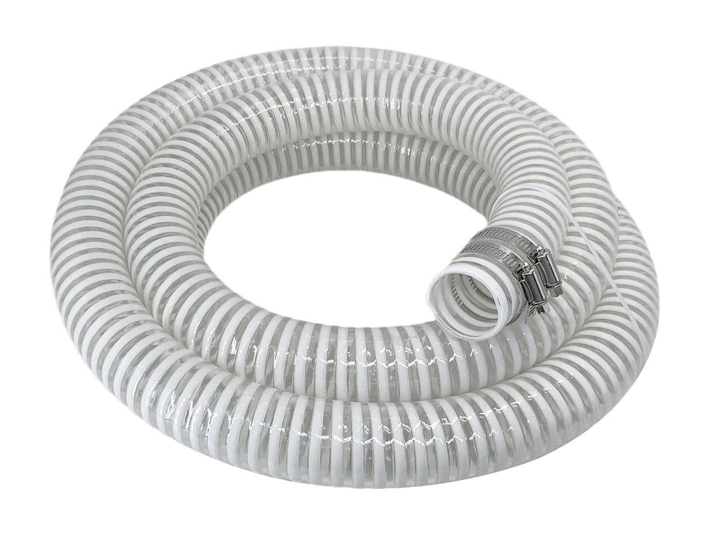 1 1/2 "-12 Ft Pool Filter Pump Connection Hose Premium Kink Free PVC Swimming Replacement Tube for Above Ground Pools, Includes 2 Hose Clamps and Can Be Cut as Needed
