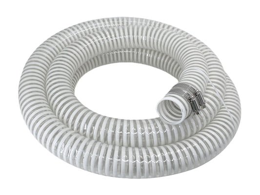 1 1/2 "-12 Ft Pool Filter Pump Connection Hose Premium Kink Free PVC Swimming Replacement Tube for Above Ground Pools, Includes 2 Hose Clamps and Can Be Cut as Needed