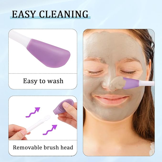 Face Mask Applicator and Pore Polishing Wand,2 Pcs Silicone Face Mask Brush Reusable Facial Brushes Applicator for Applying Skin Care Products Skincare Supplies Tool for Face Mask Eye Mask Body Lotion