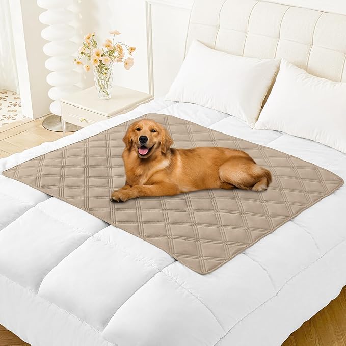 Smiry Waterproof Dog Bed Cover Blanket 40x50, Soft Reversible Pet Blanket, Washable Leakproof Cats Dogs Couch Cover for Sofa, Couch, Furniture, Taupe/Beige