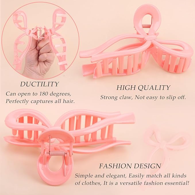 4 Pcs Bow Hair Clips Elegant Hair Claw Butterfly Hair Accessories for Girls Nonslip Butterfly Clips Hair Styling Accessories for Women