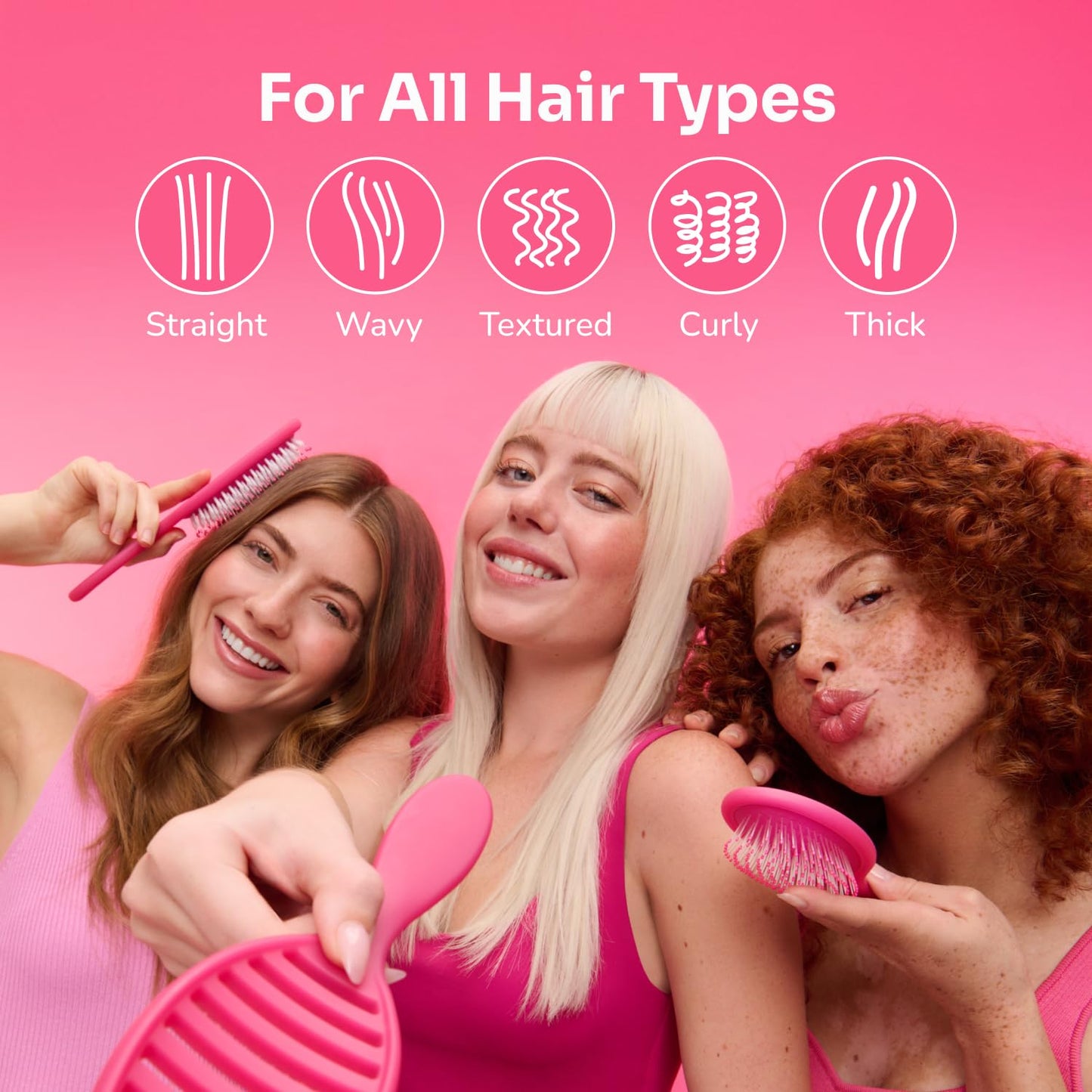Wet Brush Original Detangling Hair Brush, Hello Disney Daisy Duck - Ultra-Soft IntelliFlex Bristles - Detangler Brush Glide Through Tangles With Ease For All - For Women, Men, Wet & Dry Hair