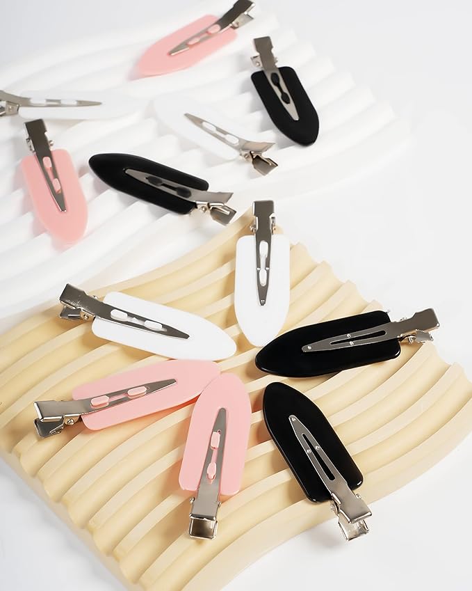 No Bend Hair Clips - 60 Pcs Creaseless Clips for Sectioning, 2.3in Makeup Styling Clips in 3 Colors