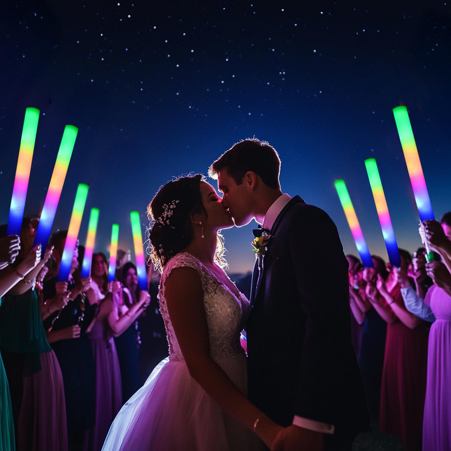 GDHZWTMY 36 Pcs LED Foam Glow Sticks Bulk,Glow in The Dark Party Supplies，Foam Light Up Sticks 3 Modes of Color Flashing for Birthday,Wedding,Raves,Carnival,Halloween Christmas,New Year,Concert