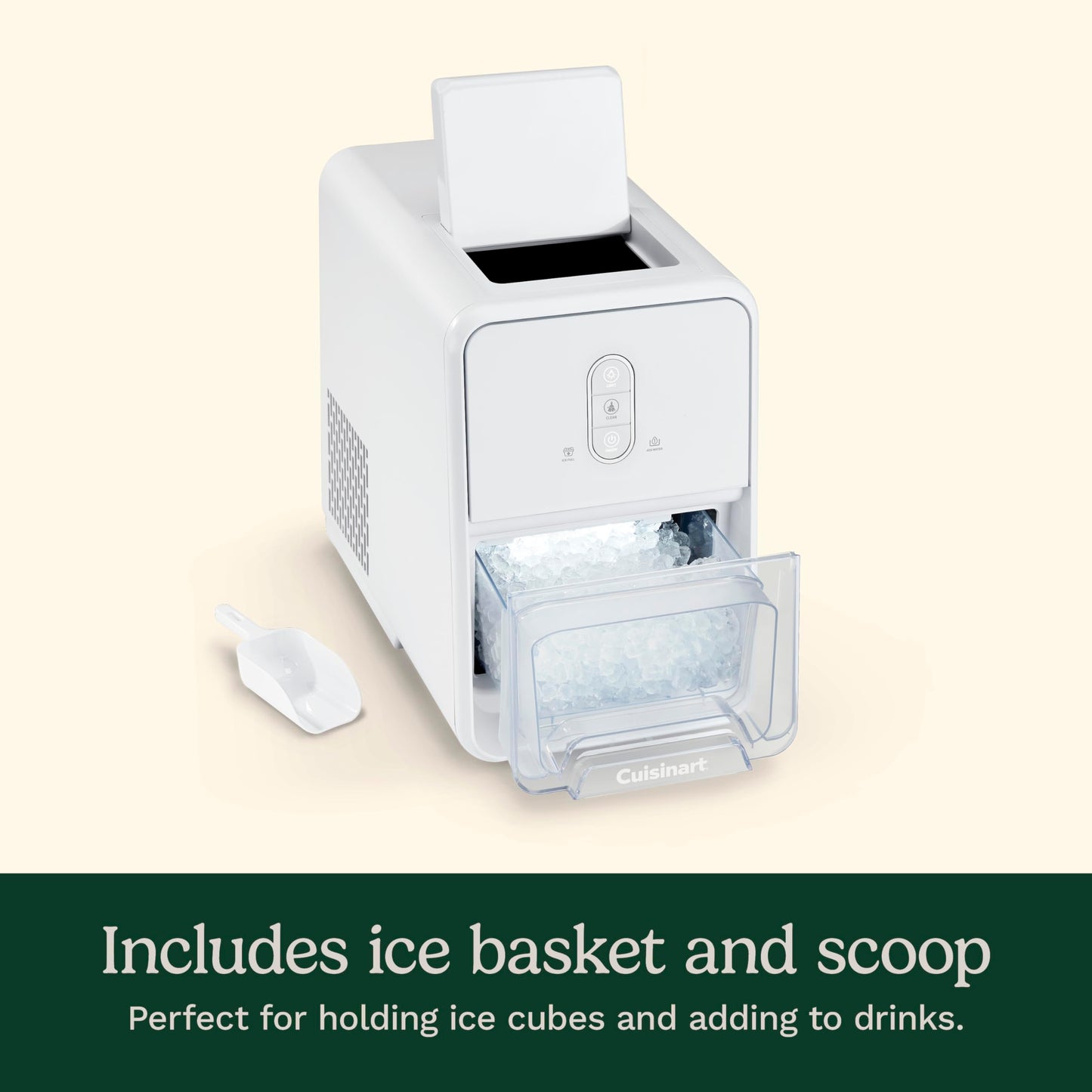 Cuisinart Counter-Top Nugget Ice Cube Maker, White, IMC-12