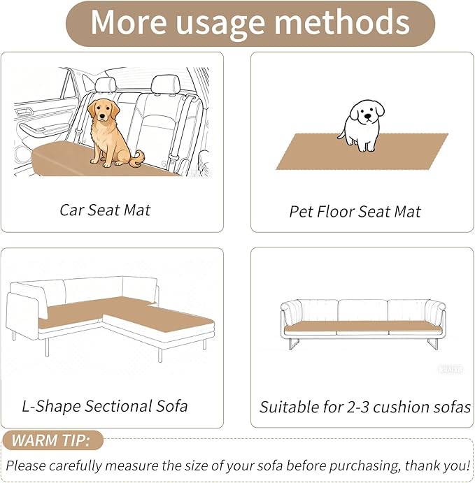 Couch Cover for Dogs Washable,Non Slip Fuzzy Durable Couch Covers for 3 Cushion Sofa Pet Friendly Sofa Cover Dog Thick Soft Slipcovers Protector Couches Mat Bed (Grey, 27.6" x 82.7"/70x210cm)