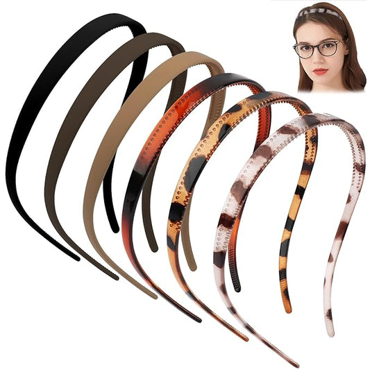 TOBATOBA Headbands for Women Glasses Wearers No Pressure Headache Comfortable Square Sunglasses Headband Plastic Head Bands for Women's Hair Non Slip with Teeth Hair Accessories for Women Girls