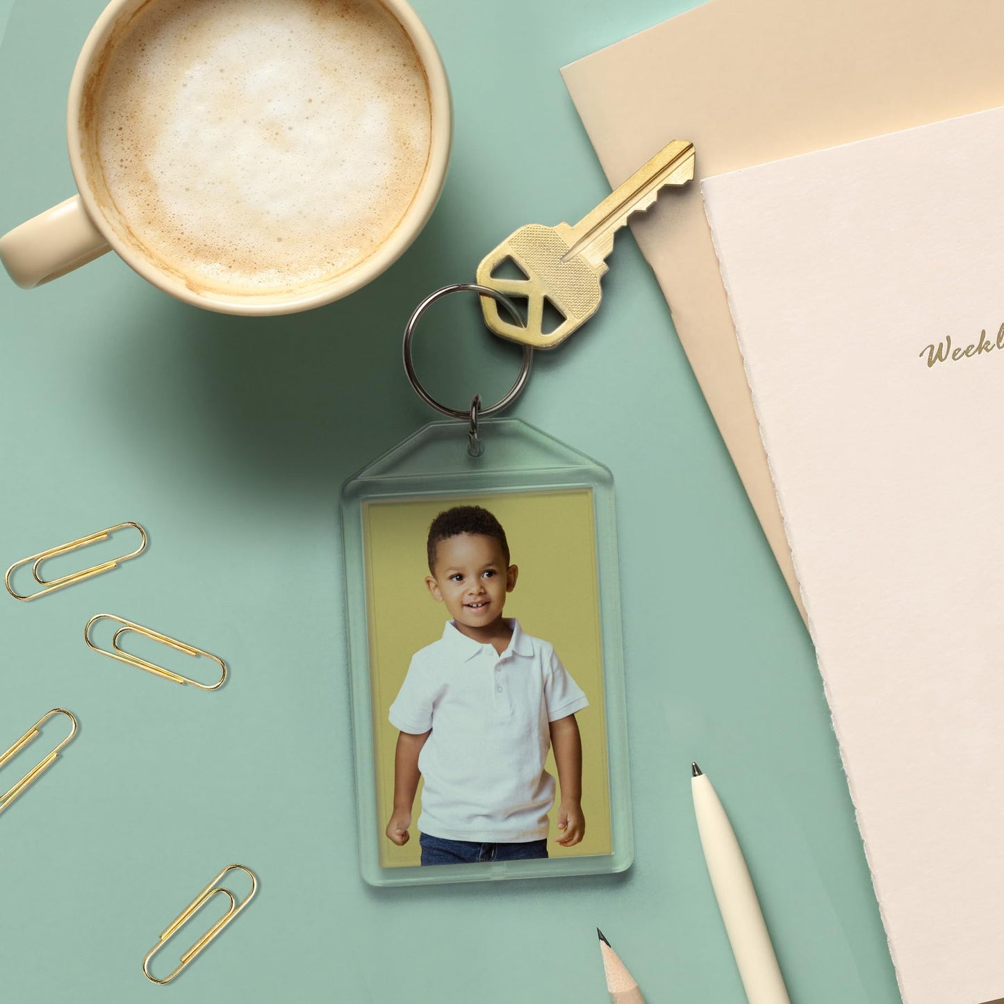 Snapins Acrylic 1.75" x 2.75" Clear Photo Keychains - Pack of 25