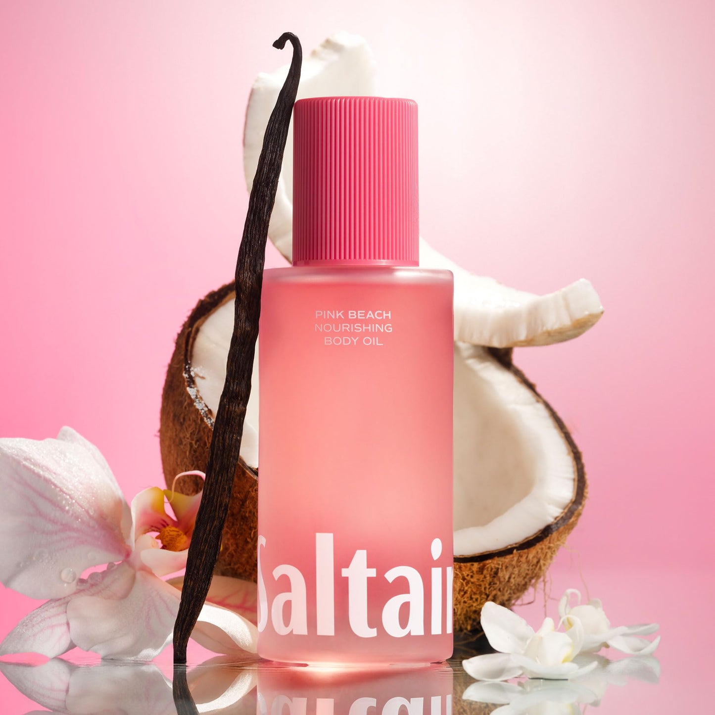 Saltair Body Oil – Silky After Shower and Bath Dry Oil for Women and Men – Non-Greasy, Well-Absorbing Moisturizer for Hydrating Dry Skin – Pink Beach Scent, 4oz