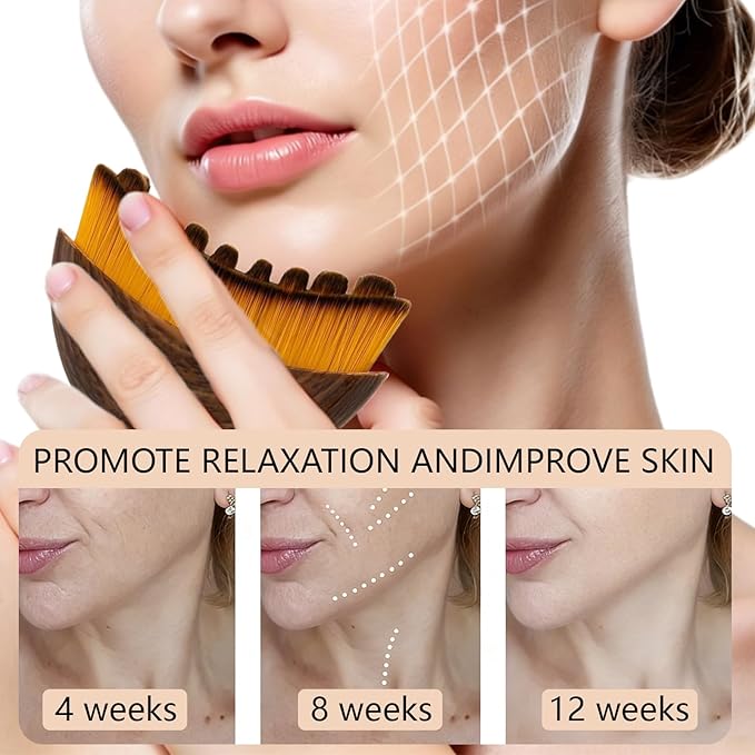 Lymphatic Contour Face Brush, Manual Facial Sculpting & Lymphatic Drainage Massager, Ergonomic Hypoallergenic Soft Bristles Brush for Anti-Puffiness, Detox & Lift, Improves Skin Glow & Absorption