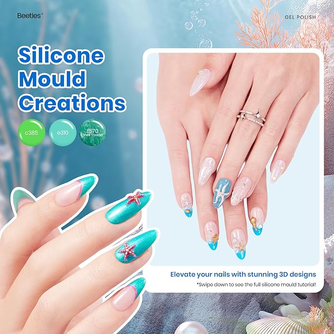Beetles 25 Colors Gel Nail Polish Set, Spring Cat Eye Glitter Pearl Neon Blue Pink Green Gel Polish Kit with Chrome Nail Powder Soak Off UV LED Nail Art Salon DIY at Home Manicure Gift for Women