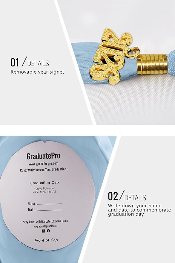 GraduatePro Matte Graduation Cap with 2026 Tassel for Adults High School and Bachelor Master 12 Colors