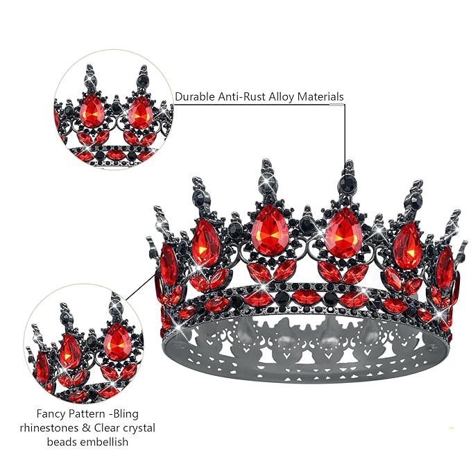 YOUlDIANZI Queen Crown Rhinestone Wedding Crowns and Tiaras for Women Costume Party Hair Accessories Princess Birthday Crown Crystal Bridal Crowns
