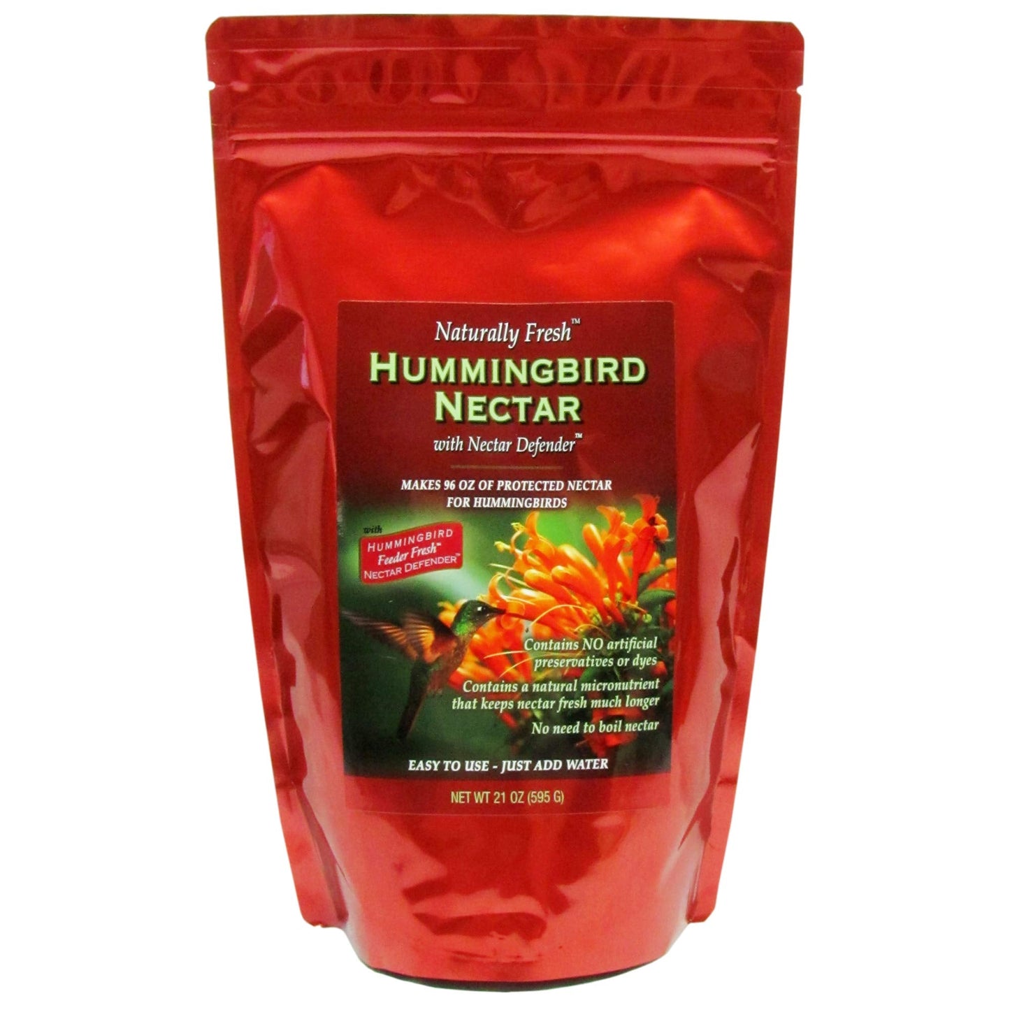 Sapphire Labs Naturally Fresh Hummingbird Nectar with Nectar Defender Lasts Longer in Hummingbird Feeders | Easy to Use Powder | Makes 96 oz of Clear Hummingbird Nectar