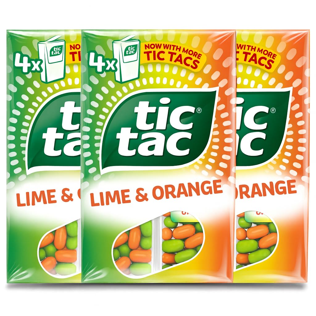 Tic Tac Freshmints 12 Pack Lemon and Orange Flavoured Breath Freshening Mints Pocket Sized Flip Top Dispensers Long Lasting Freshness Refreshing Mints Ideal for Travel Car Office or On The Go Convenie