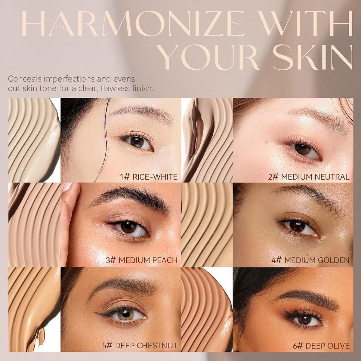 Foundation Makeup,Soft Beige Full Coverage Foundation Makeup（Built-in brush）Vegan & Cruelty-Free-Oil Control Flawless Concealer Cover Facial,Natural Blemish Face Makeup(01#)