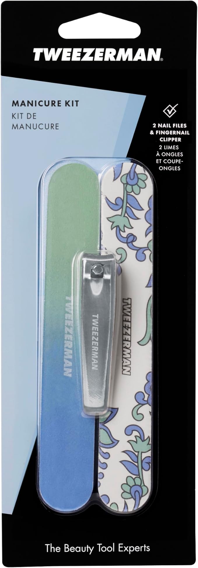 Tweezerman Blue and Green Paisley Manicure Kit