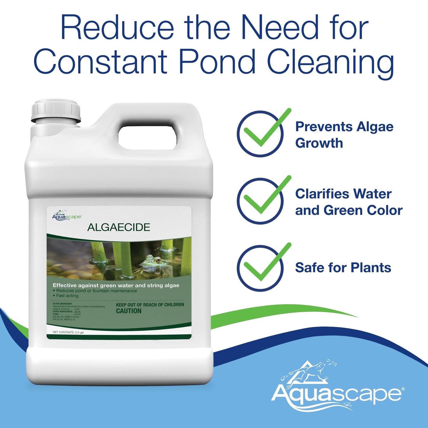 Aquascape Algaecide for Pond, Waterfall, and Water Features, 32-Ounce, 96024