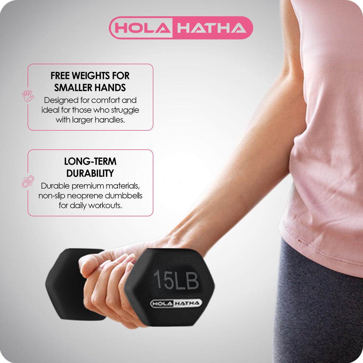 HolaHatha Neoprene Dumbbell Weights Set with Rack, Home Gym Equipment, 106 Lbs, Multicolor - Portable Weighted Exercise Dumbbells for Fitness, Training, and Lifting Workouts