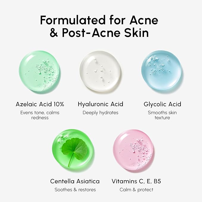 MAREE Azelaic Acid Acne Clearing Pads Ã¢ÂÂ Exfoliating Pads with Glycolic & Hyaluronic Acid for Face Ã¢ÂÂ 10% Azalecic Acid & Centella Redness Soothing Pad Ã¢ÂÂ Zero Pore Facial Toner Pad Ã¢ÂÂ Acido Azelaico