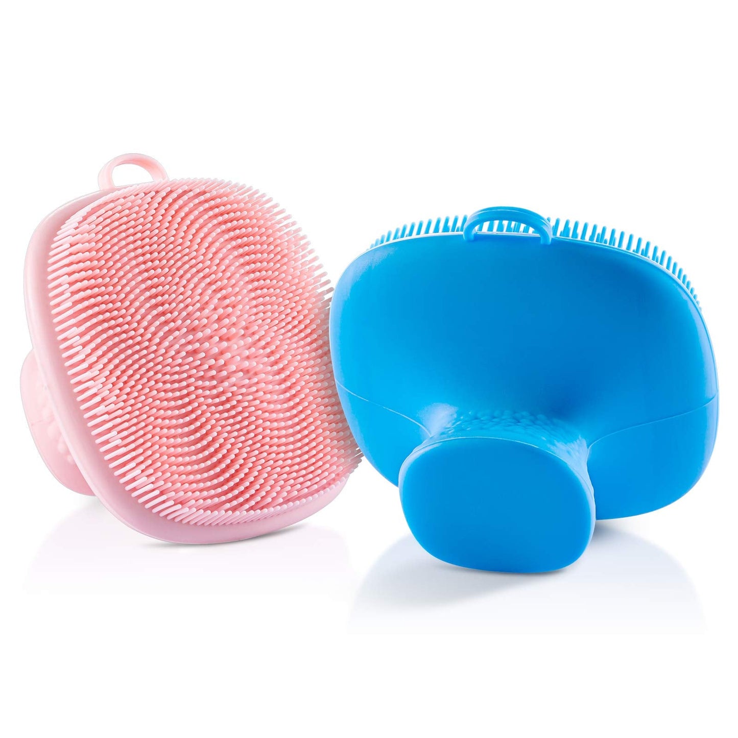 Silicone Face Scrubber for Men and Women， 2Pack Facial Cleansing Brush Silicone Face Wash Brush Manual Waterproof Cleansing Skin Care Face Brushes for Cleansing and Exfoliating (Blue_Pink)