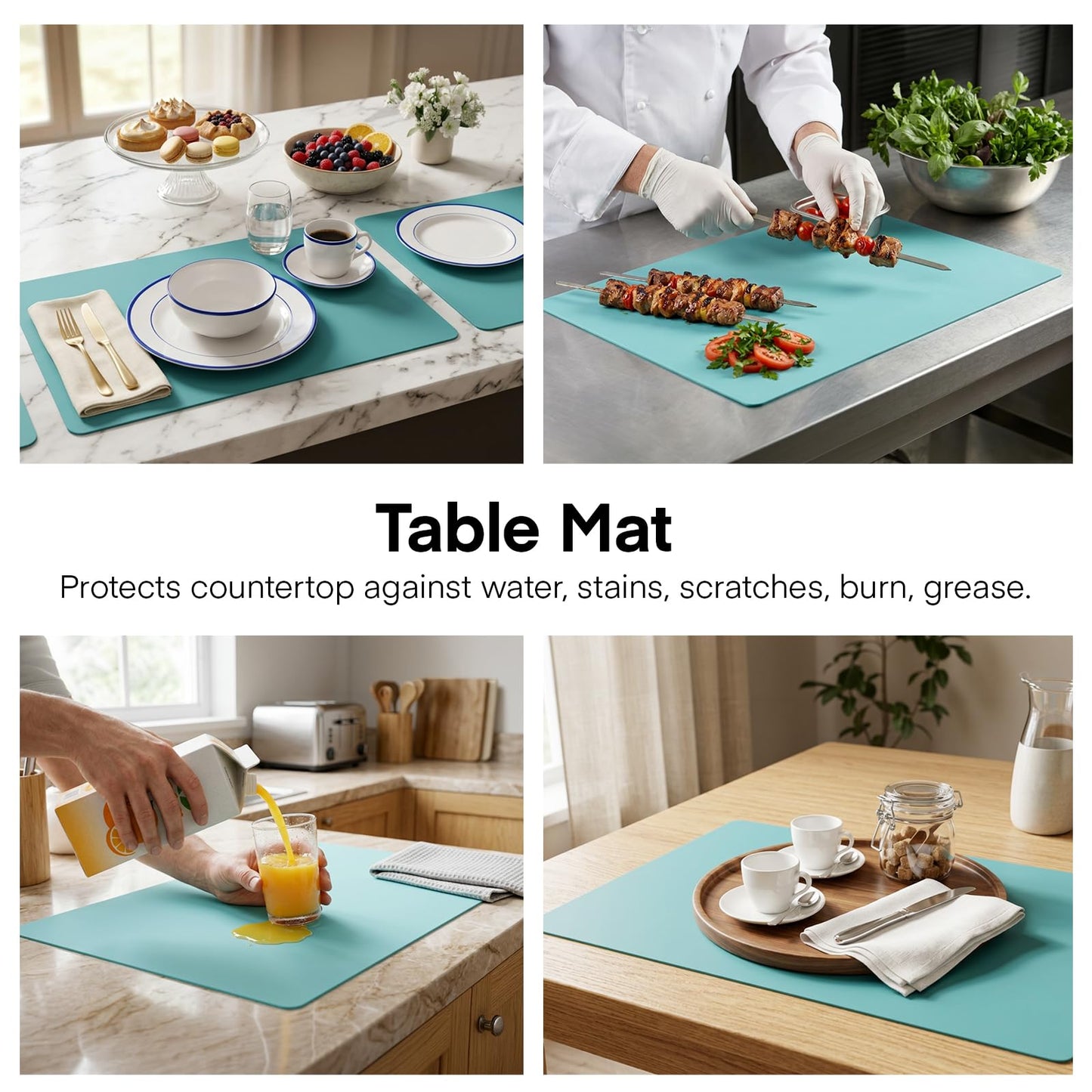 Gartful 3Pack Extra Large Silicone Mat, 23.6 x 15.7 inches for Crafts, Resin Jewelry Casting Molds Mat, Silicone Placemat, Multipurpose Table Protector, Nonstick Nonskid Heat-Resistant, Black Green