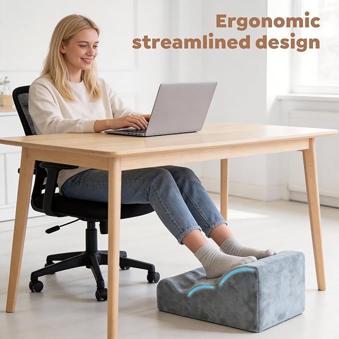 Foot Rest Under Desk Versatile Footrest with Heel Support,Ergonomic 3-Tier Foot Stool for Office, Under Desk, Chair Gaming Chair & Sofa, Leg Elevation Pillow,Supports Posture