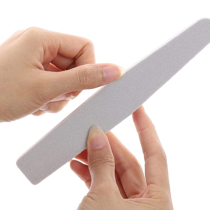 20Pcs Nail Buffer Block Sponge Washable Double Sided 100/180 Sanding Buffing Files (Gray)