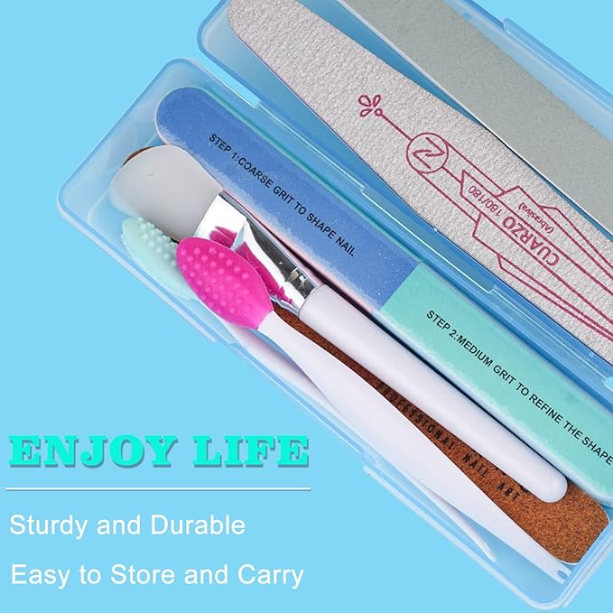 4-Piece Plastic Storage Box for Nail Tools - Multicolor Manicure & Pedicure Supply Organizer