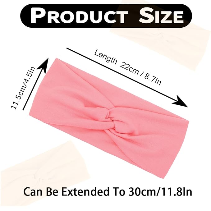 Kachanaa 6 Pcs Headbands for Women No-Slip Stretchy Boho Hair Bands Soft Cross Elastic Yoga Workout Running Thick Headbands for Women's Hair Accessories