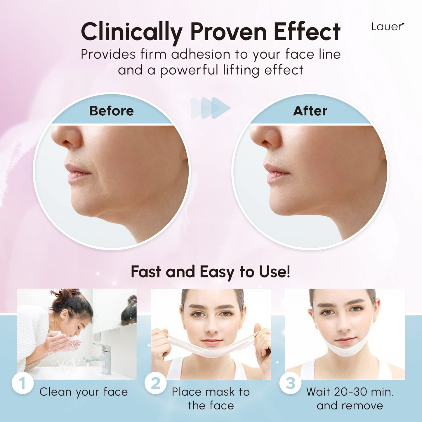 V Shaped Contouring Face Mask Line Shaping Lifting Belt Neck Reduction Jawline Lift Tape Enhancer Firming Chin Up Collagen Hyaluronic Acid Aloe Vera