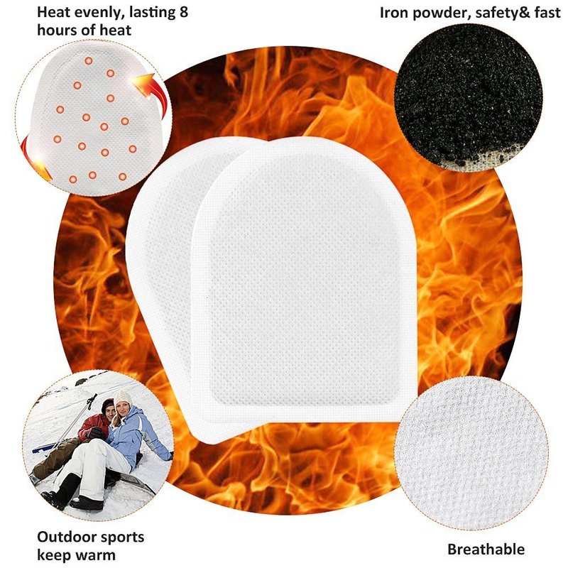WORLD-BIO Toe Warmers with Adheasive - Long Lasting Safe Natural Odorless Air Activated Warmers - Up to 8 Hours of Heat - 10 Pairs