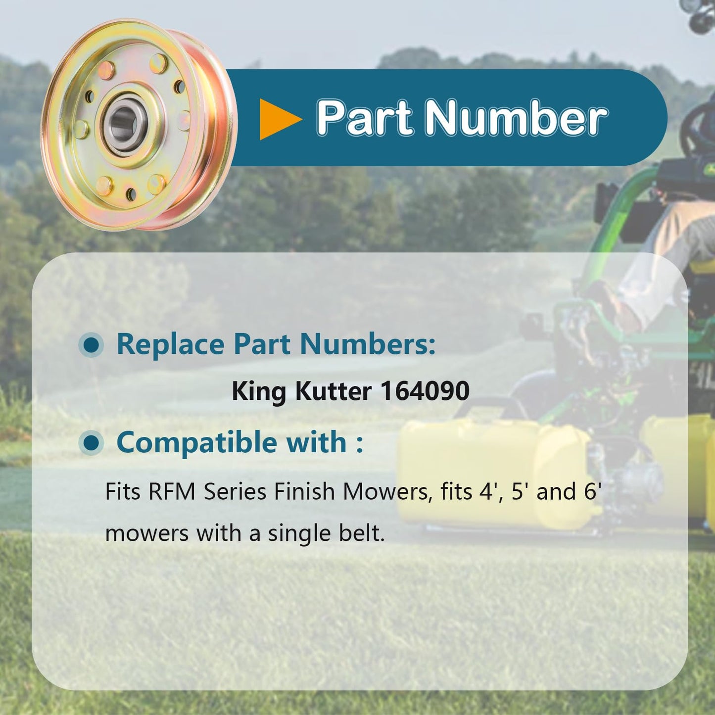 SCBHWJ Idler Pulley (164090) Fitsr King Ku tter RFM Series 4' 5' 6' Finish Mowers (2 Pack)