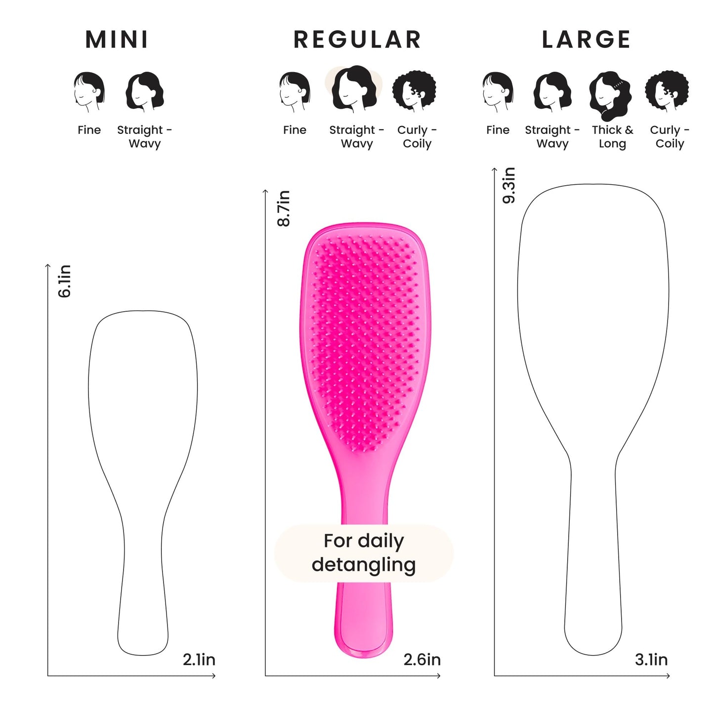 Tangle Teezer Ultimate Detangler Brush for Wet & Dry Hair, Eliminates Knots & Reduces Breakage for Straight to Wavy Hair Types, Runway Pink