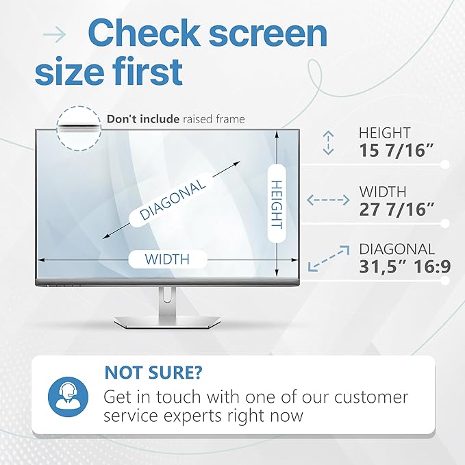 VINTEZ 31.5 Inch 16:0.9 Privacy Screen for Computer Monitor and Laptop - Anti Glare Protector Film Blue Light Filter Eye Protection - Computer Screen Privacy Shield, [1 Pack]