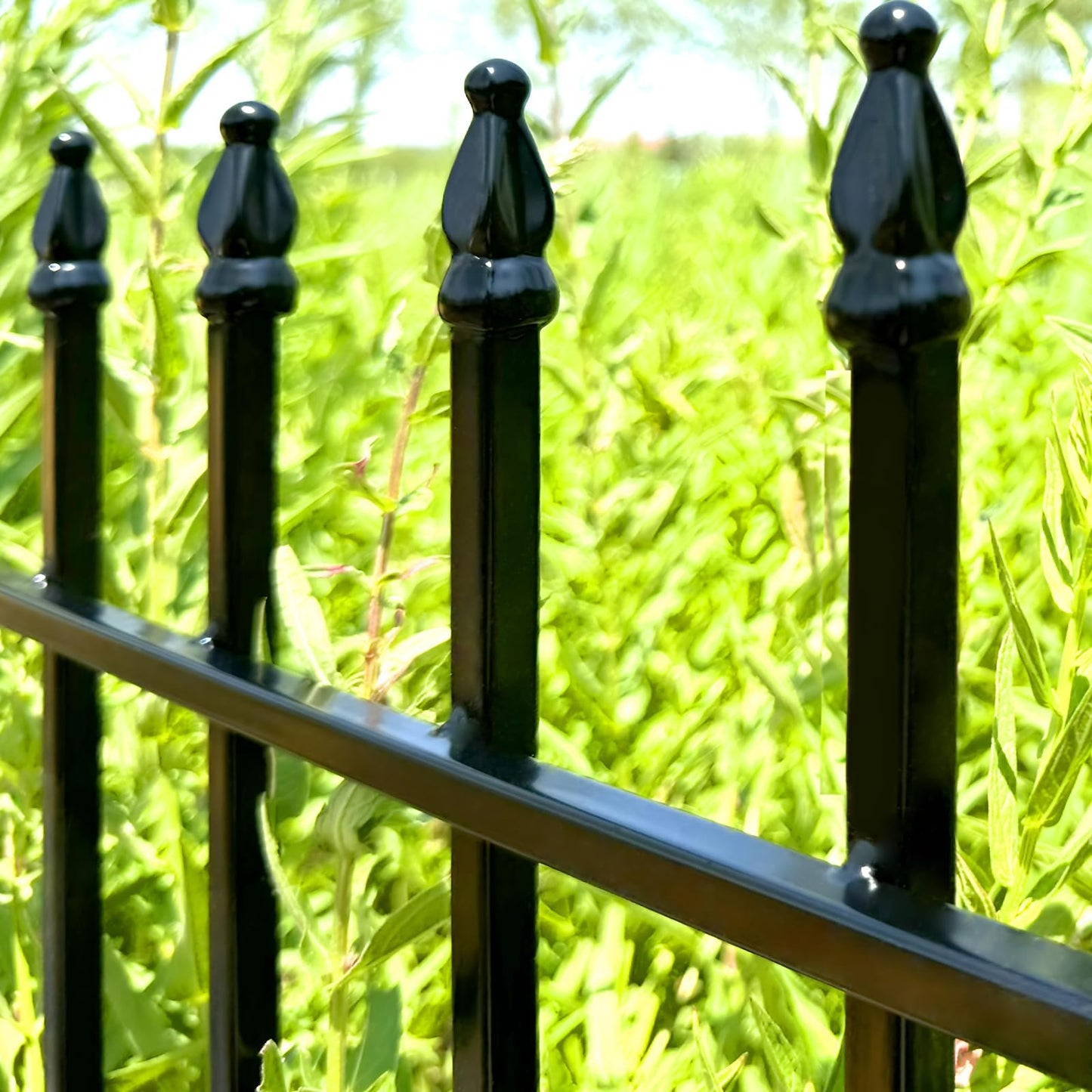 Thealyn Metal Garden Fence 32 inch H x 24 inch W (5 Panels, Total Length 10 ft) No Need Dig Outdoor Rustproof Animal Barrier Fencing Border Fence for Dog, Patio,Yard, Landscape, Flower Bed