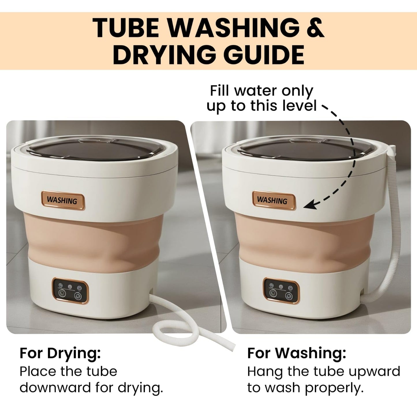 portable washing machine15L with Spin Basket – Small Washer portable for Underwear, Delicate Clothes, and Light Laundry – Ideal for Apartments, Dorms, Hotels, and Camping.