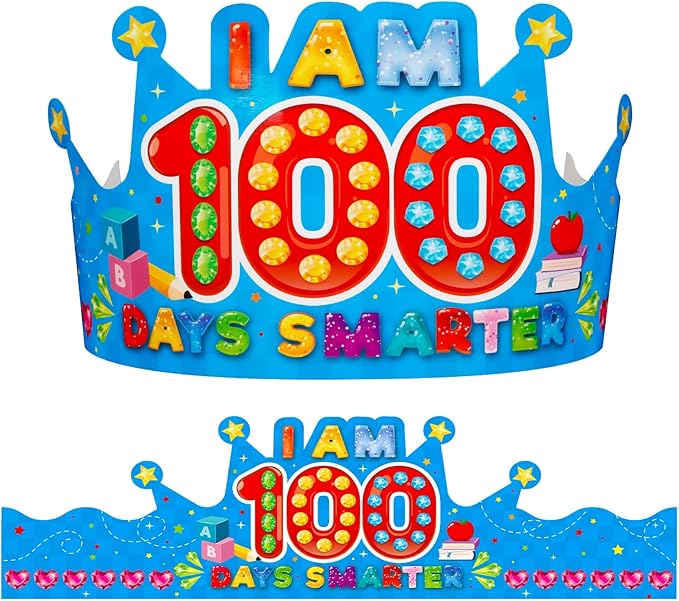 SICOHOME Paper Crown Hats Caps for Kids Paper Crowns for Students Classroom Kindergarten Preschool Party Supplies Adjustable