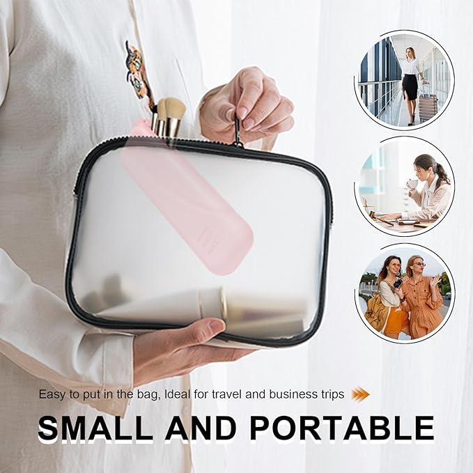 Silicone Makeup Brush holder travel case,Large makeup brush bag with Half-open Snap Design, Anti-fall Out Vanity Organizer for Toothbrushes,Lipstick,Eyebrow pencil,BB Cream,Liquid Foundation (Pink)