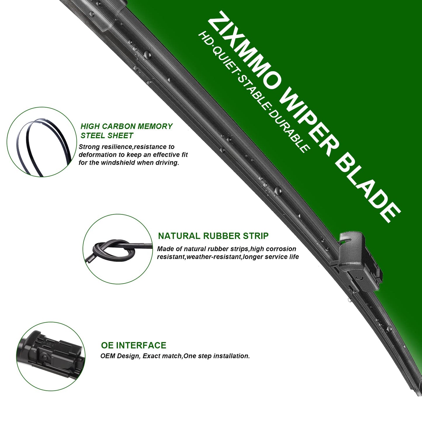2 Factory Wiper Blades Replacement for 2008 2009 2010 2011 2012 2013 2014 2015 2016 2017 VW Volkswagen Tiguan Original Equipment Windshield Wiper Blades Set - 24"+21" (Set of 2) Top Lock