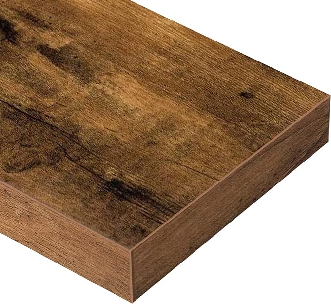 QEEIG Floating Shelves for Wall 47.2" Extra Long - Wall Shelf Bathroom Kitchen Living Room Bedroom Farmhouse Home Decor Display Bookshelf Large 47.2 x 9.3 inch Set of 2, Rustic Brown (008-120BN)