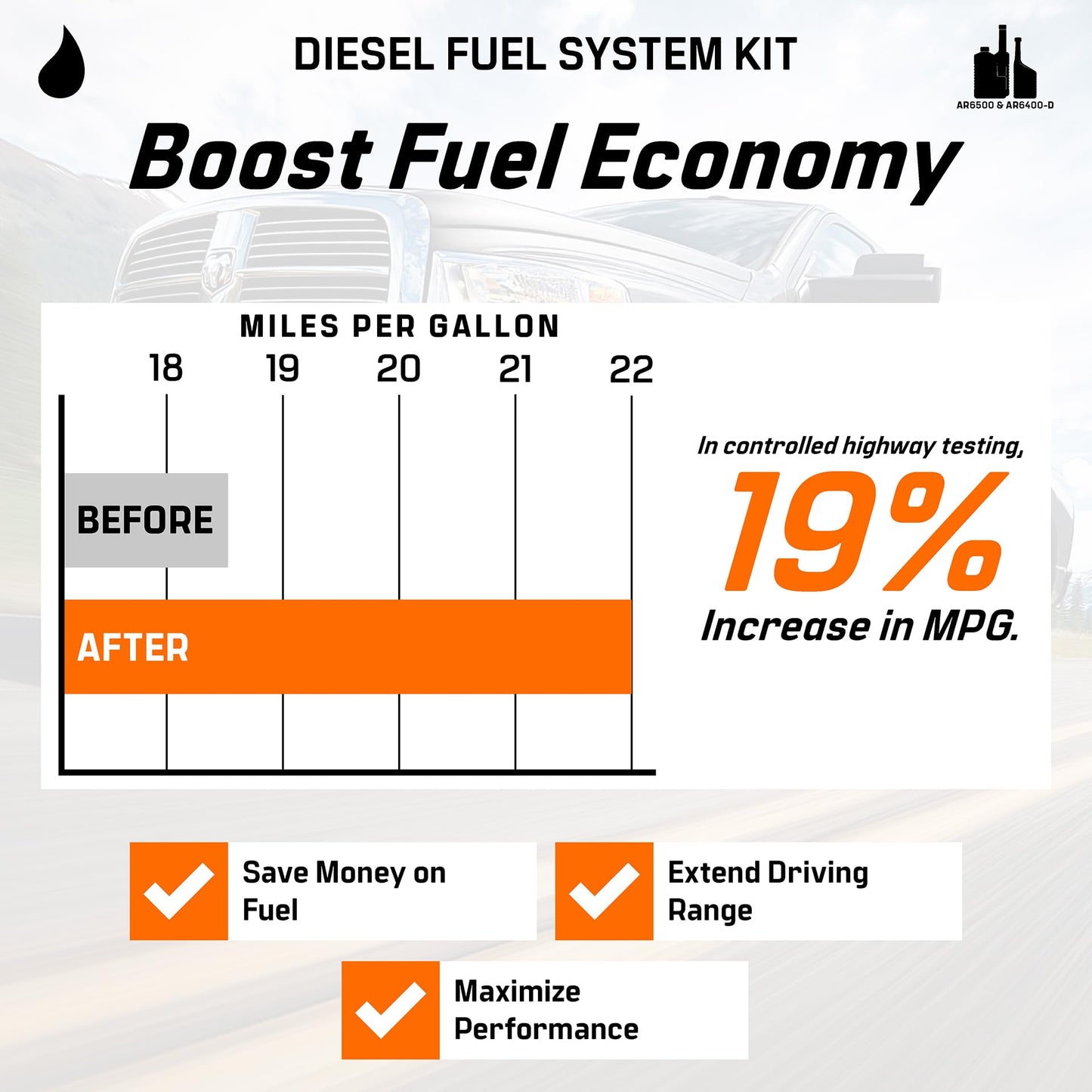 Archoil Diesel Fuel System Kit - AR6400-D (12 oz) + AR6500 (40 oz) - Complete Restoration For All Diesel Engines, Injector Cleaner, Lubricity Improver, DPF & Turbo Deposit Control, Cetane Booster