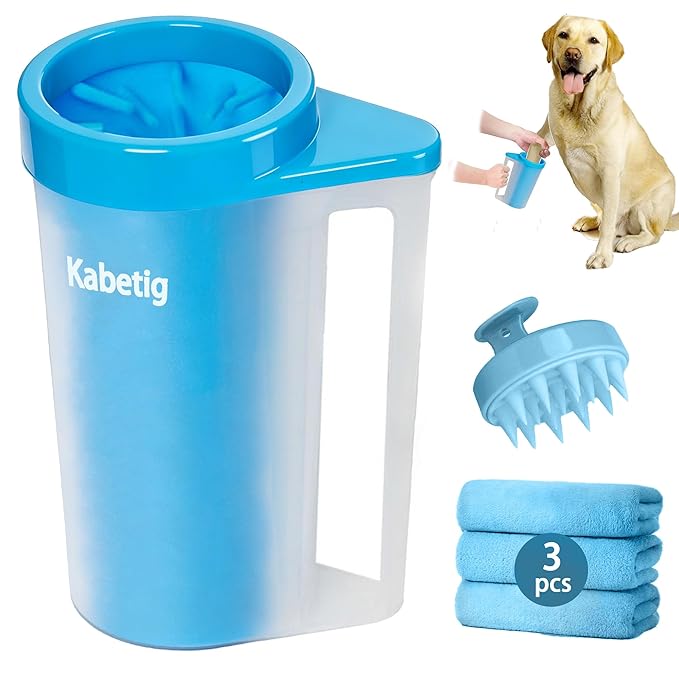 Dog Paw Cleaner with Handle - Foot Washer Cup for Large and Extra Large Breed Dogs